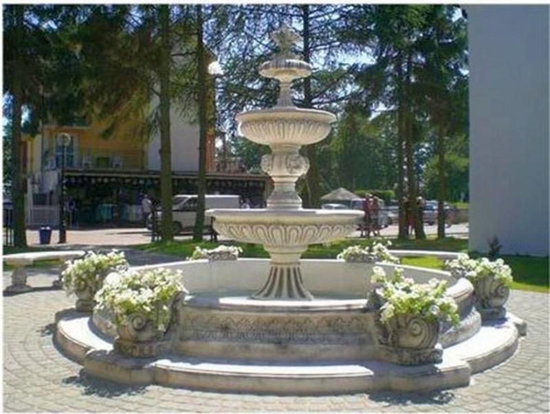 XXL Kaskadenbrunnen mit Wasserbecken Brunnenbecken 400cm Springbrunnen 280cm Gartenbrunnen
